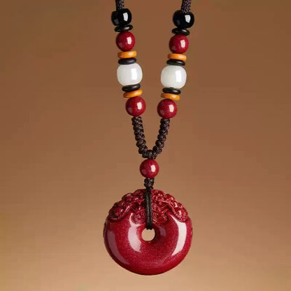 Cinnabar necklace--Buddhist mascot
