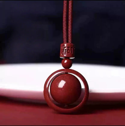 Cinnabar necklace--birth month blessing