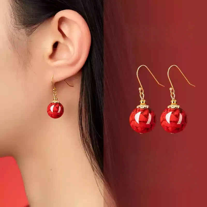 Cinnabar earrings - Get Wealth
