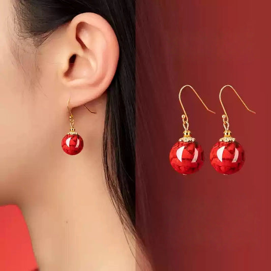 Cinnabar earrings - Get Wealth