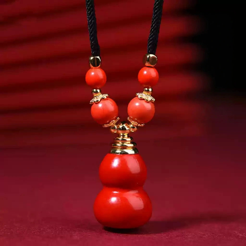 Cinnabar necklace--Buddhist mascot