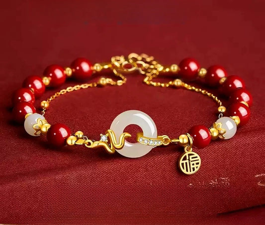 Cinnabar Bracelet--Bless yourself and your friends with health and longevity