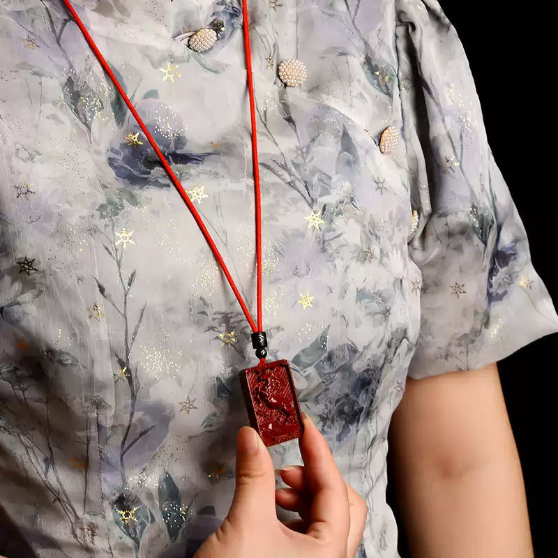 Limited cinnabar zodiac pendant