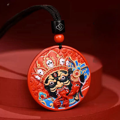 Limited cinnabar safety god necklace