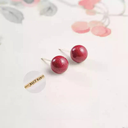 Cinnabar earrings--Buddhist mascot