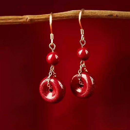 Cinnabar earrings--Get Love