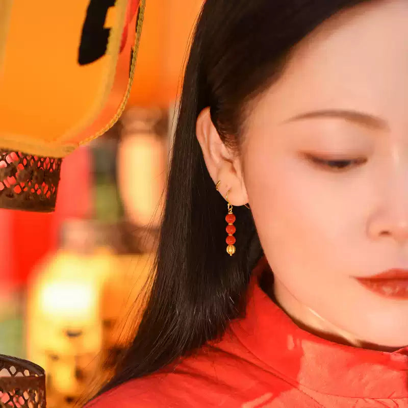 Cinnabar earrings--Birth Month Blessing