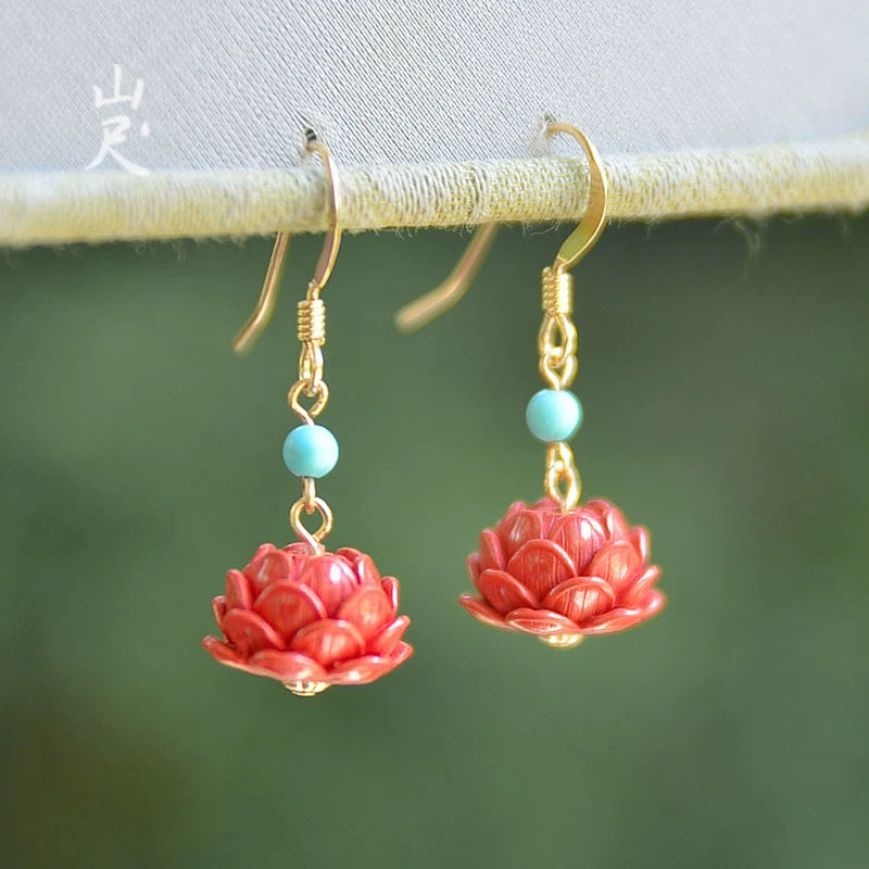 Cinnabar earrings - remove bad luck