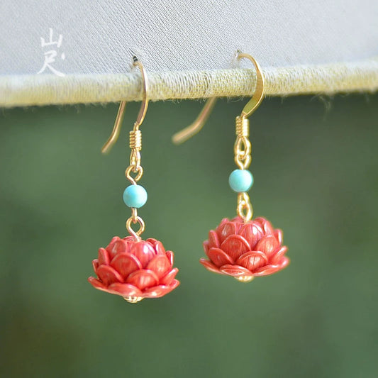 Cinnabar earrings - remove bad luck