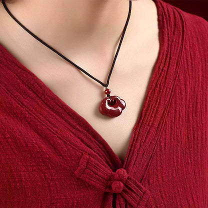 Cinnabar necklace--birth month blessing