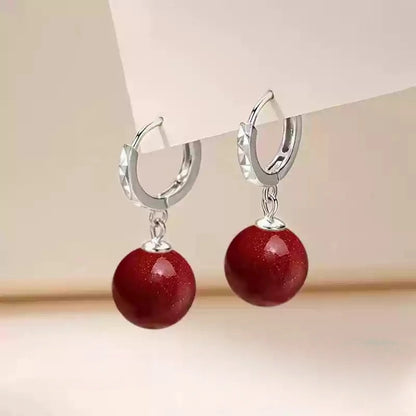 Cinnabar earrings--bless yourself and your friends with health and longevity