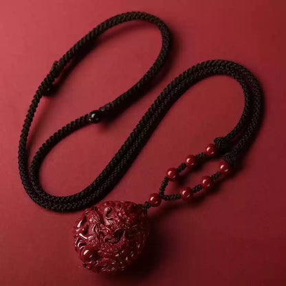 Limited cinnabar faucet necklace