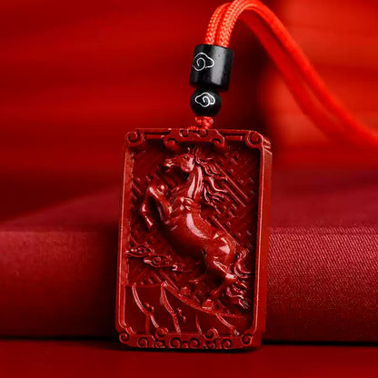 Limited cinnabar zodiac pendant