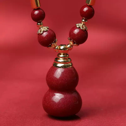 Limited cinnabar gourd necklace