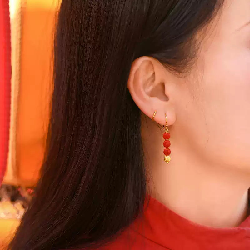 Cinnabar earrings--Birth Month Blessing