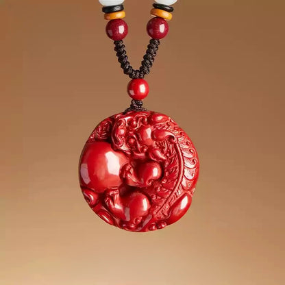 Cinnabar necklace--Buddhist mascot