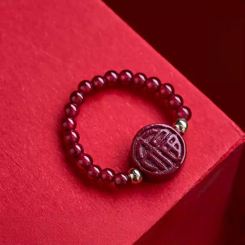 Cinnabar Ring--Increase Luck