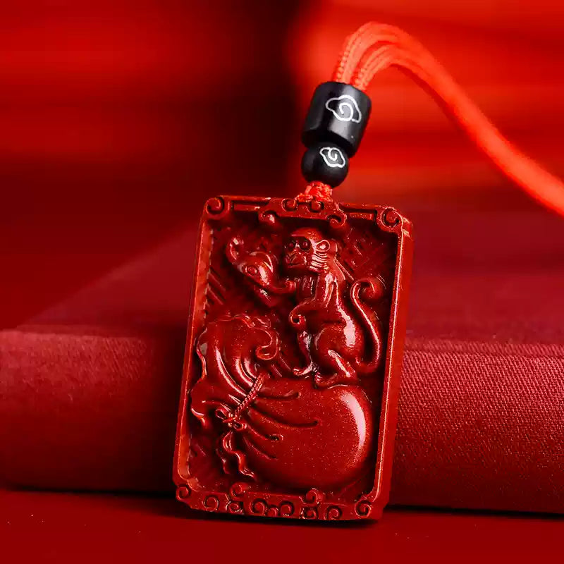 Limited cinnabar zodiac pendant