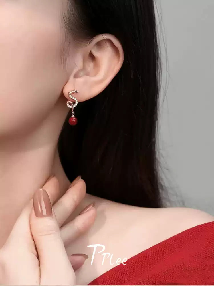 Cinnabar earrings - remove bad luck