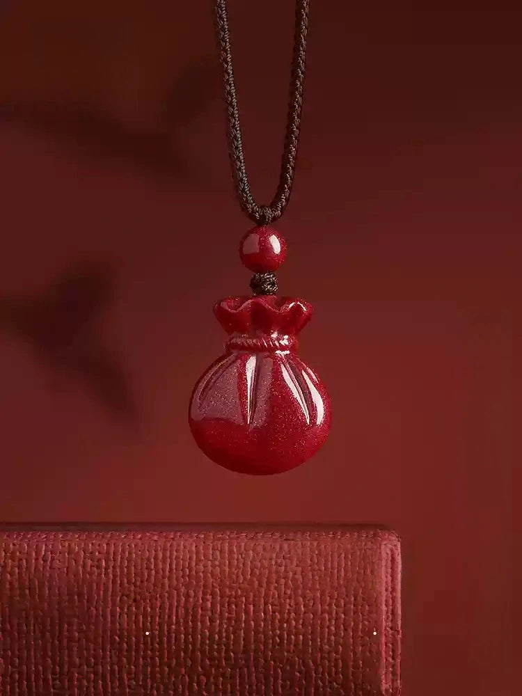 Cinnabar necklace--birth month blessing