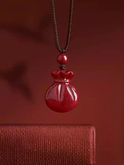 Cinnabar necklace--birth month blessing
