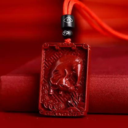 Limited cinnabar zodiac pendant