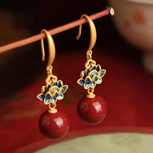Cinnabar earrings--Get Love