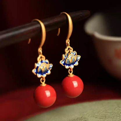 Cinnabar earrings--Get Love