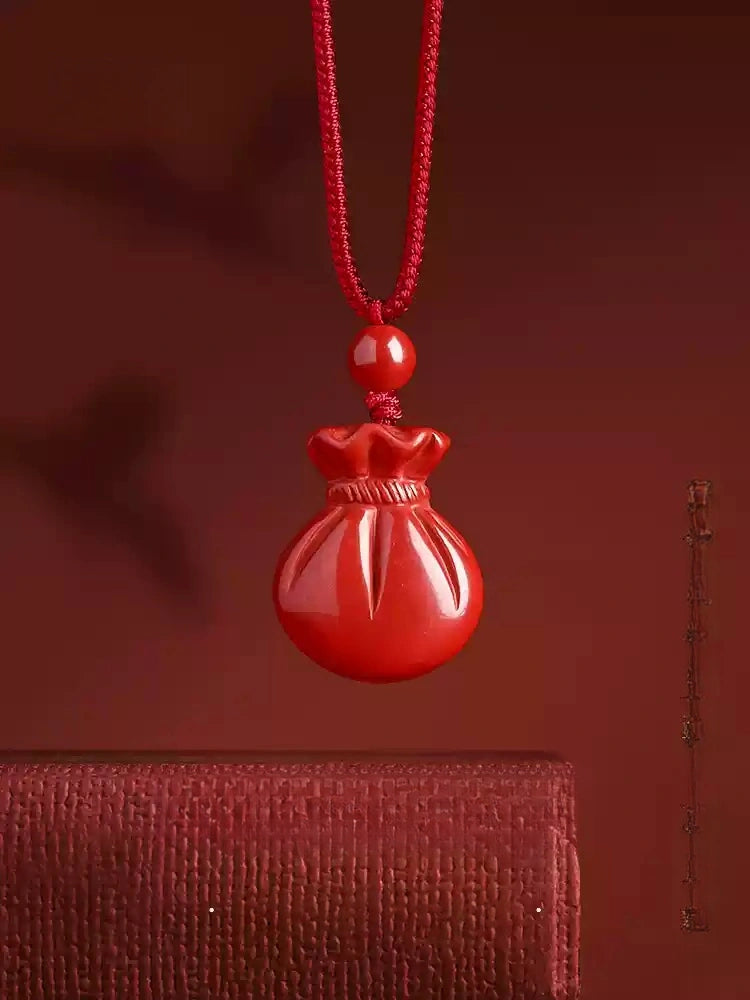 Cinnabar necklace--birth month blessing