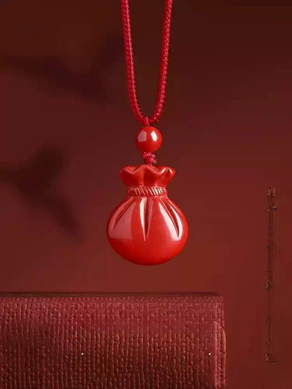 Cinnabar necklace--birth month blessing