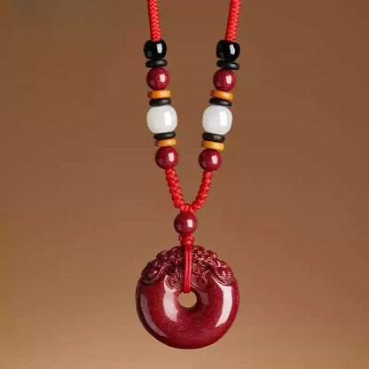 Cinnabar necklace--Buddhist mascot