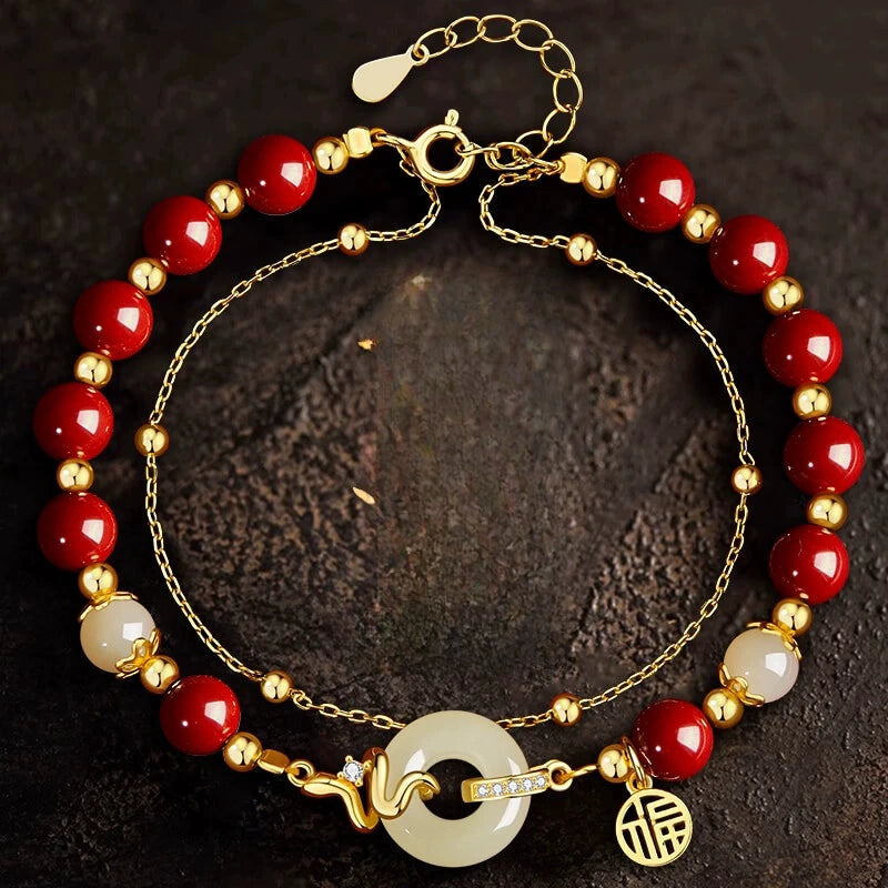 Cinnabar Bracelet--Bless yourself and your friends with health and longevity