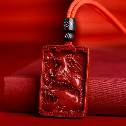 Limited cinnabar zodiac pendant