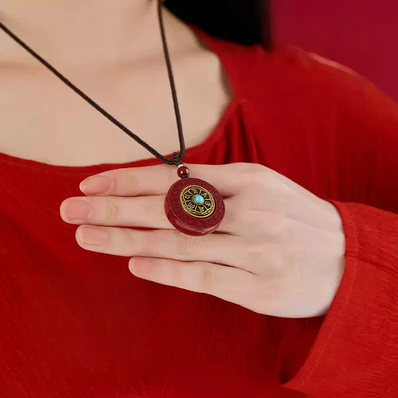 Cinnabar necklace--Buddhist mascot