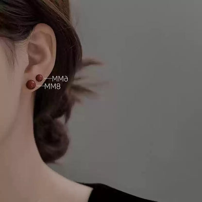 Cinnabar earrings--bless yourself and your friends with health and longevity