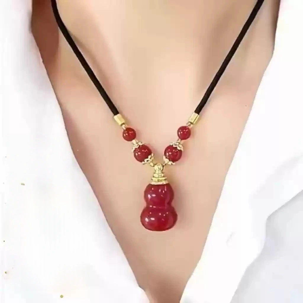 Cinnabar necklace--Buddhist mascot