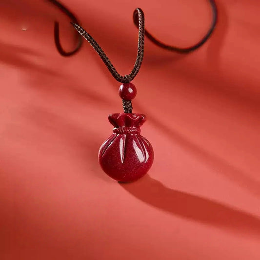 Cinnabar necklace--birth month blessing