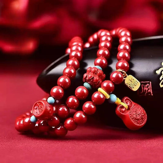Cinnabar bracelet--wishing elders health and longevity