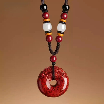 Cinnabar necklace--Buddhist mascot
