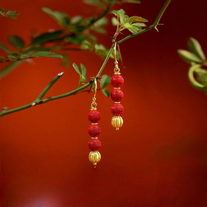 Cinnabar earrings--Birth Month Blessing