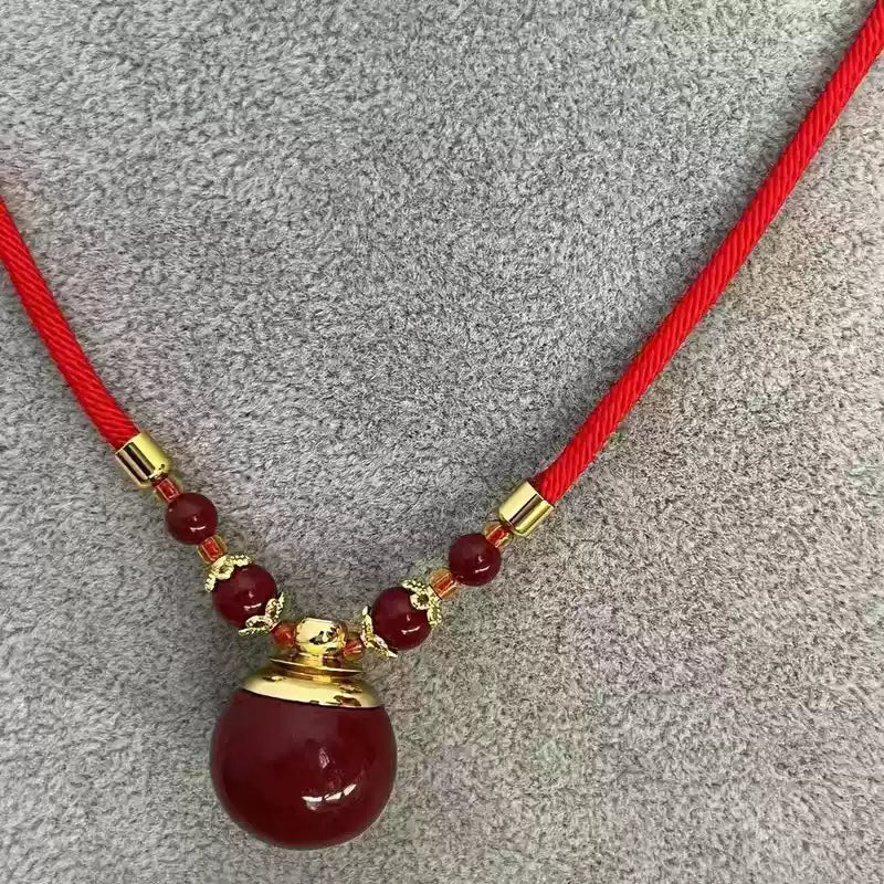 Cinnabar necklace--Buddhist mascot