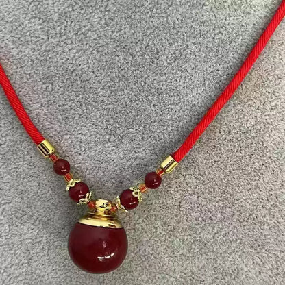 Cinnabar necklace--Buddhist mascot