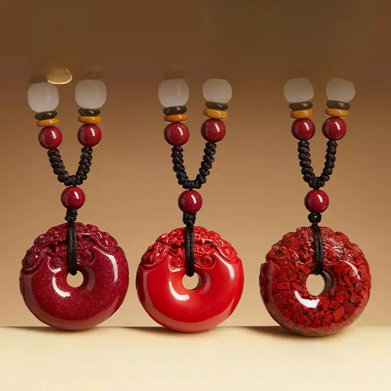 Cinnabar necklace--Buddhist mascot