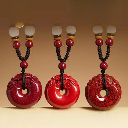 Cinnabar necklace--Buddhist mascot