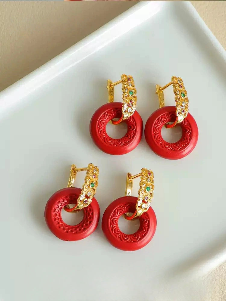 Cinnabar earrings--Get Love