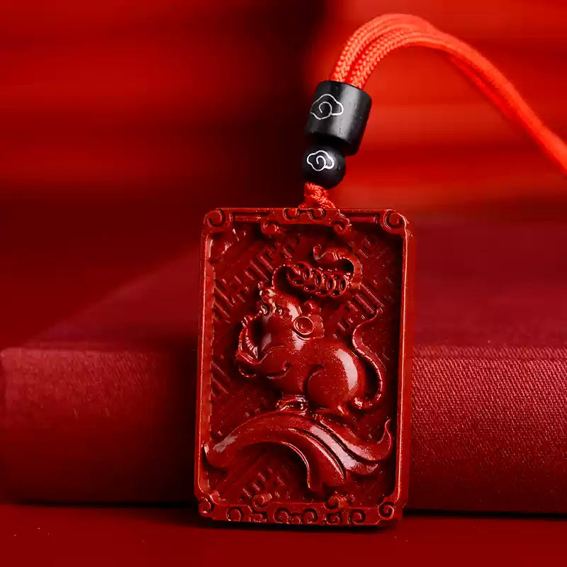 Limited cinnabar zodiac pendant