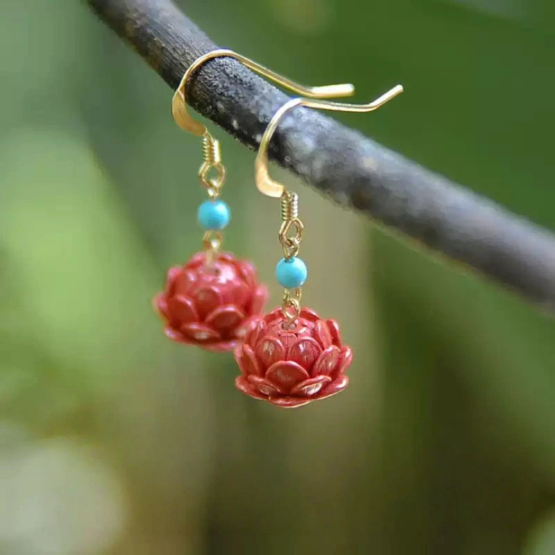 Cinnabar earrings - remove bad luck