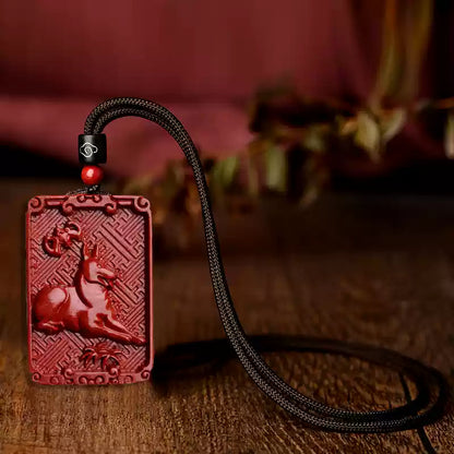 Limited cinnabar zodiac pendant