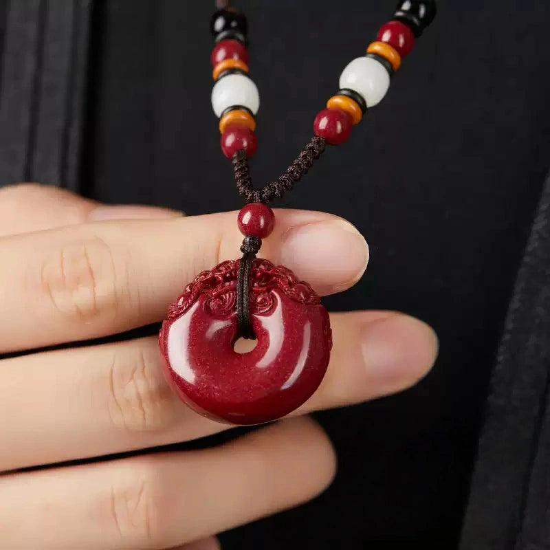 Cinnabar necklace--Buddhist mascot