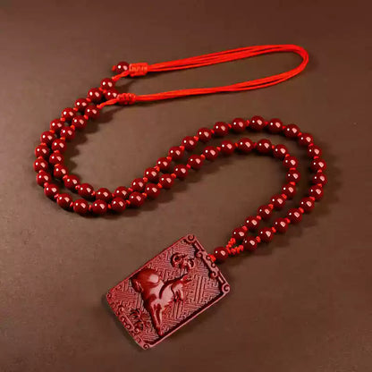 Limited cinnabar zodiac pendant